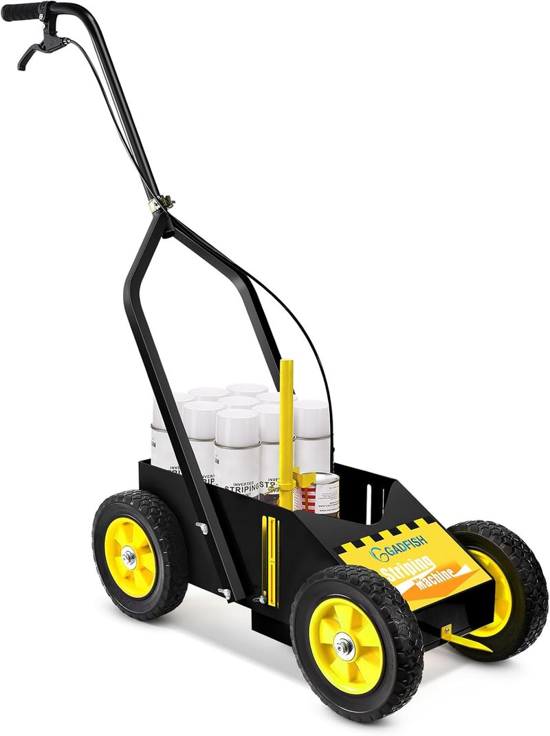 GADFISH Heavy Duty Striping Line Marking Machine, Compatible with Inverted Marking Spray Paint, Parking Lot Striping Machine for Fast and Accurate Marking, Line Striper - Black - Image 1